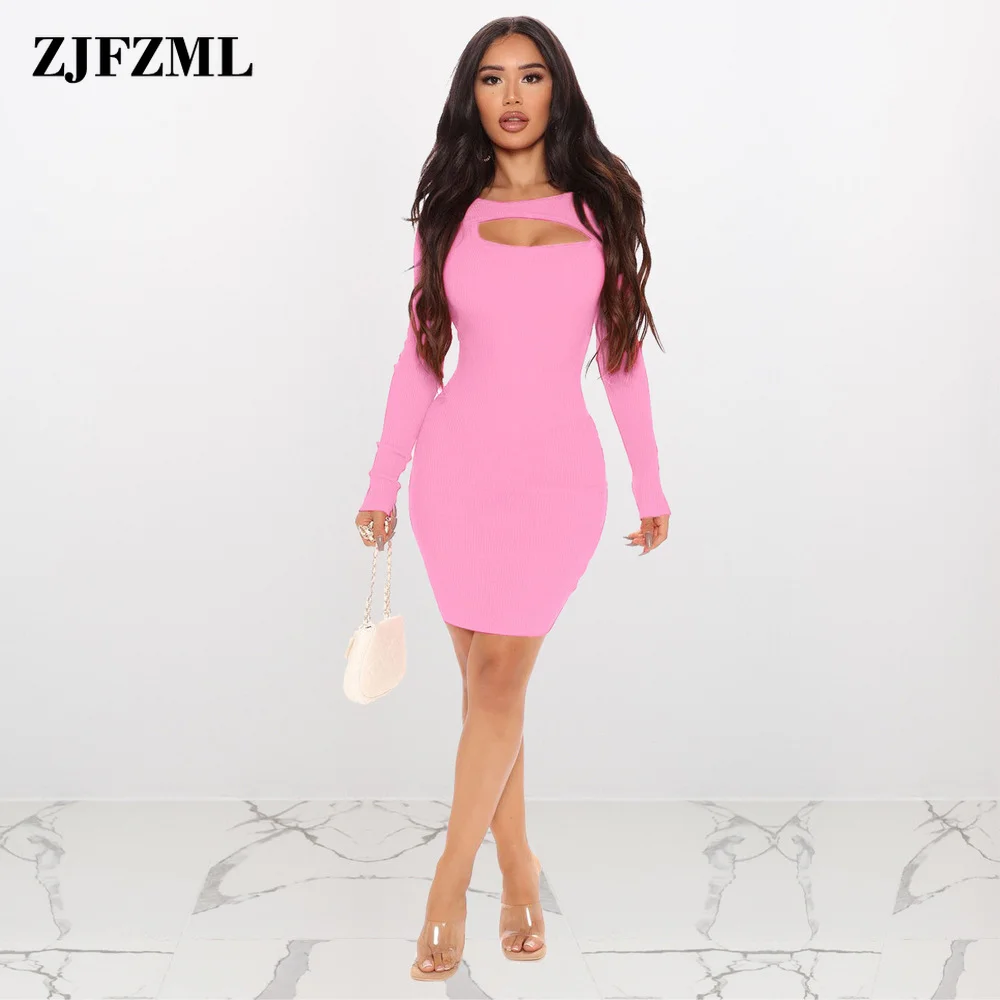 Sense of Design Front Hollow Party Club Dress Women Scoop Neck Long Sleeve Wrap Mini Dresses Elegant Mujer Solid Skinny Dress
Sense of Design Front Hollow Party Club Dress Women Scoop Neck Long Sleeve Wrap Mini Dresses Elegant Mujer Solid Skinny Dress