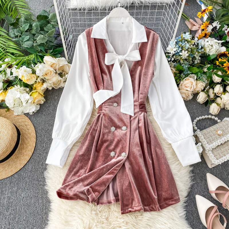 2019 fashion women's clothing Suit shirt dress office ladies velvet dresses autumn winter high waist women dress
2019 fashion women's clothing Suit shirt dress office ladies velvet dresses autumn winter high waist women dress