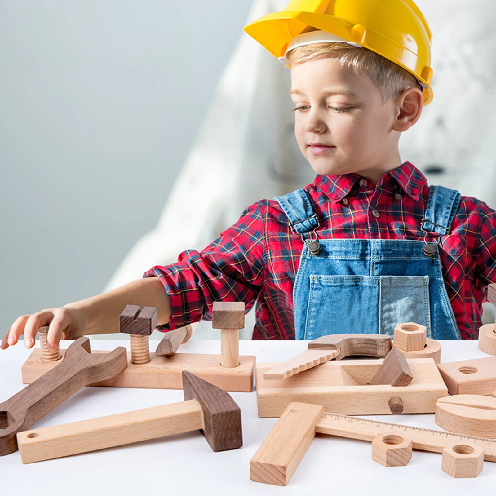 Boys Carpenter Box Kits DIY Woodworking Repair Tool Wood Saw Hammer Wrench Ruler
Boys Carpenter Box Kits DIY Woodworking Repair Tool Wood Saw Hammer Wrench Ruler