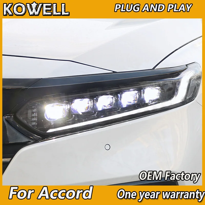 Автомобильные фары KOWELL для Honda 2018-2019 Accord 10 светодиодный ные передние ДХО все |