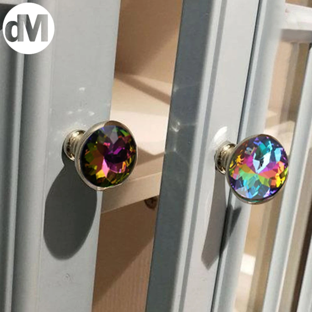 DM 2pcs/Set Multicolored Diamond Shape 30*25*12mm Crystal Door Handle Single Hole Drawer Wardrobe Cabinet Pulls Metal Working
DM 2pcs/Set Multicolored Diamond Shape 30*25*12mm Crystal Door Handle Single Hole Drawer Wardrobe Cabinet Pulls Metal Working
