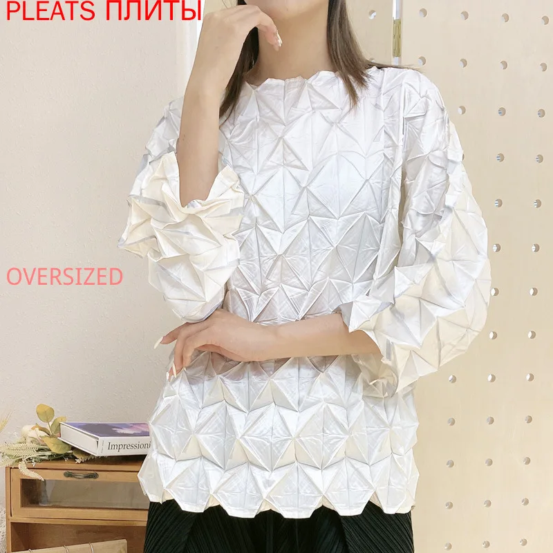 Miyake Pleated Casual New Fashion Heavy Industry Five-pointed Star Pleated Top Loose Three-quarter Sleeves PLEATS Crop Top Blus
Miyake Pleated Casual New Fashion Heavy Industry Five-pointed Star Pleated Top Loose Three-quarter Sleeves PLEATS Crop Top Blus