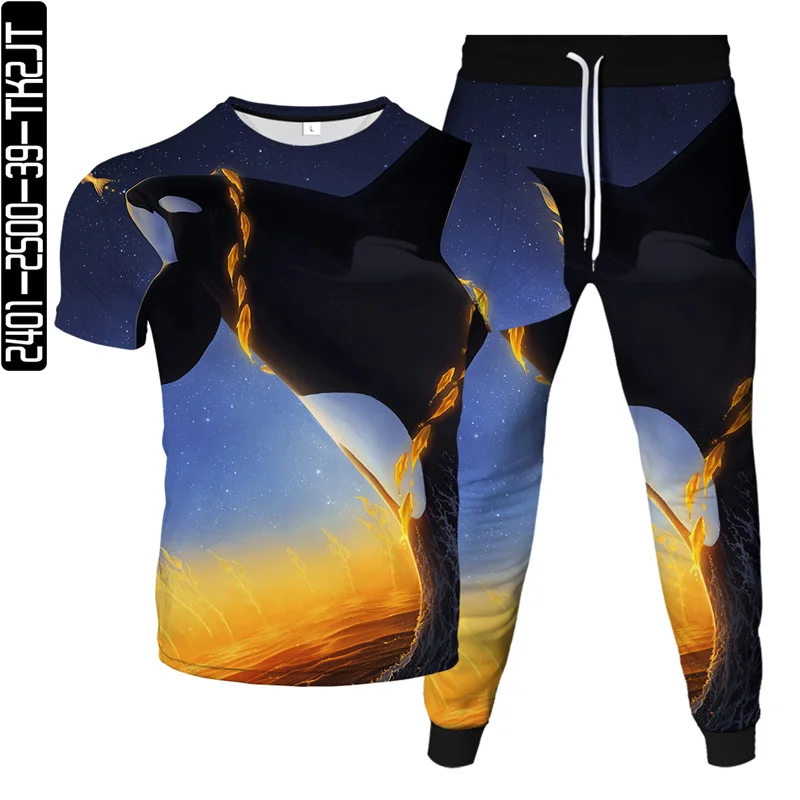 2021 new 3D digital printing fish elements spring and summer fashion men's fashion two-piece large size T-shirt + trousers
2021 new 3D digital printing fish elements spring and summer fashion men's fashion two-piece large size T-shirt + trousers