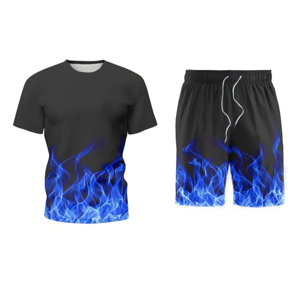 Summer T-Shirt Shorts Suit 3D Digital Print Men Tracksuit Drawstring Two Piece Summer Flame Print T-Shirt Shorts Suit Activewear
Summer T-Shirt Shorts Suit 3D Digital Print Men Tracksuit Drawstring Two Piece Summer Flame Print T-Shirt Shorts Suit Activewear