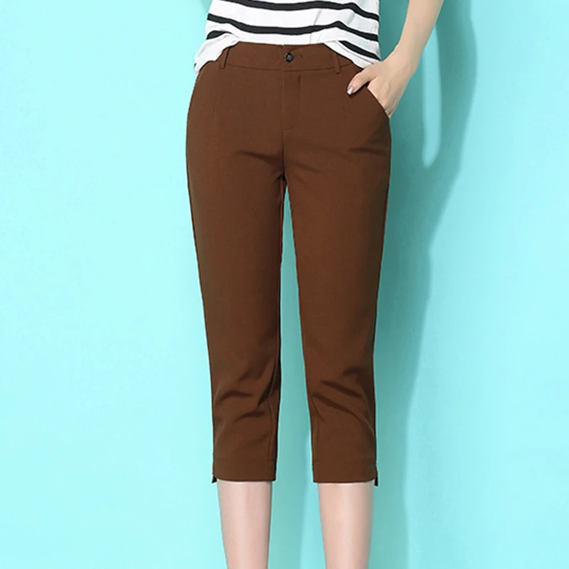 Women's Capris Summer Pants For Women High Waist Solid Short Trousers Casual Straight Ankle-Length Pants Pantalon Femme
Women's Capris Summer Pants For Women High Waist Solid Short Trousers Casual Straight Ankle-Length Pants Pantalon Femme