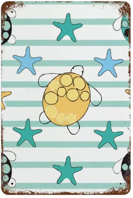 NoBrands Vintage Retro Metal Tin Sign Wall Decor Art Abstract Art Little Turtle Sea Turtl Starfish Marine Life Home Decor 
NoBrands Vintage Retro Metal Tin Sign Wall Decor Art Abstract Art Little Turtle Sea Turtl Starfish Marine Life Home Decor