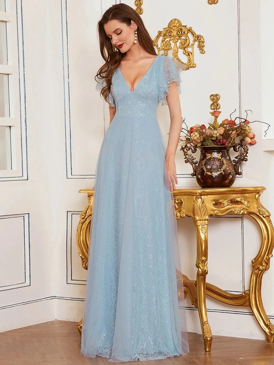 Robe de soirée Luxury Women's A-Line Double V-Neck Embroidered Evening Dresses Cream Plus Size Vestido de noche A-LINE Gowns 
Robe de soirée Luxury Women's A-Line Double V-Neck Embroidered Evening Dresses Cream Plus Size Vestido de noche A-LINE Gowns
