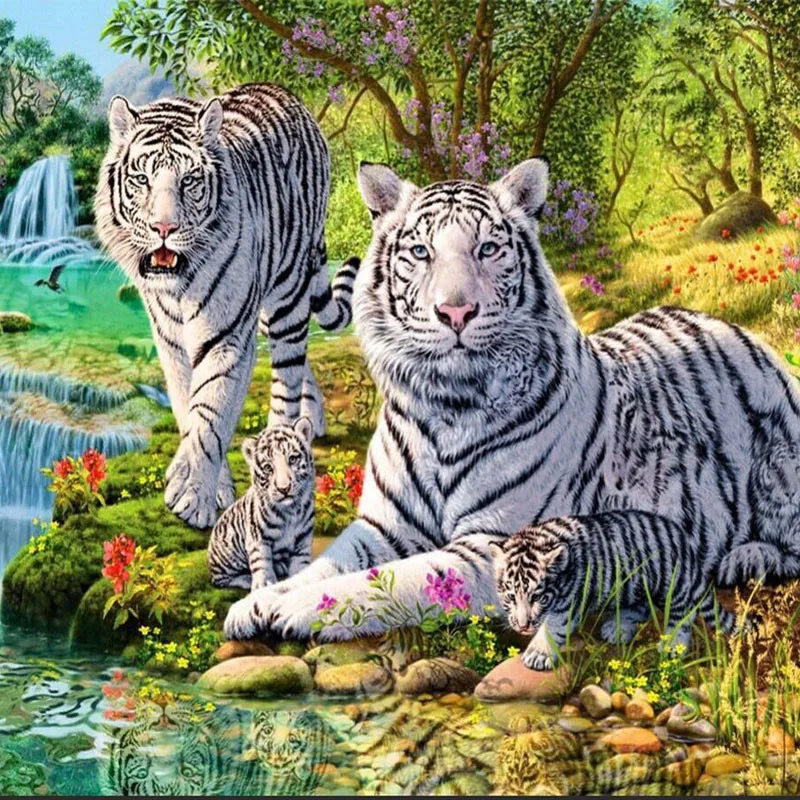 100% Full 5D Diy Daimond Painting "White Tiger Family" 3D Diamond Painting Round Rhinestones Diamant Painting Embroidery Animals
100% Full 5D Diy Daimond Painting "White Tiger Family" 3D Diamond Painting Round Rhinestones Diamant Painting Embroidery Animals