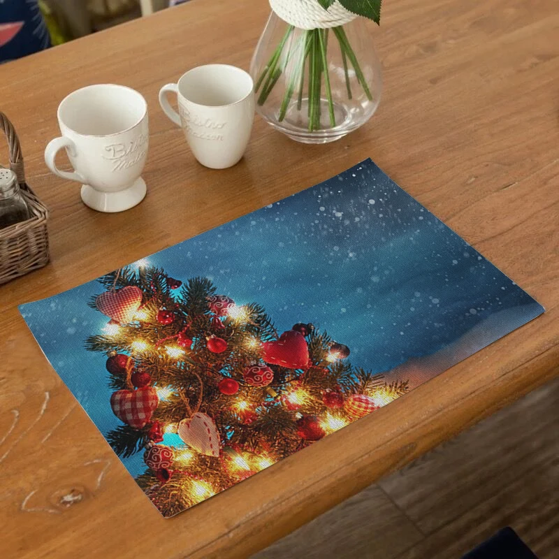 Customizable Christmas Style Placemat Dining Table Mat Drink Coaster Cotton Linen Polyester Pads Bowl Cup Mats Table Decor Pads
Customizable Christmas Style Placemat Dining Table Mat Drink Coaster Cotton Linen Polyester Pads Bowl Cup Mats Table Decor Pads