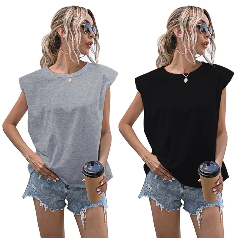 2 шт. повседневные свободные майки, летний топ без рукавов, женская футболка, базовый трикотажный топ, черный и серый
2 шт. повседневные свободные майки, летний топ без рукавов, женская футболка, базовый трикотажный топ, черный и серый