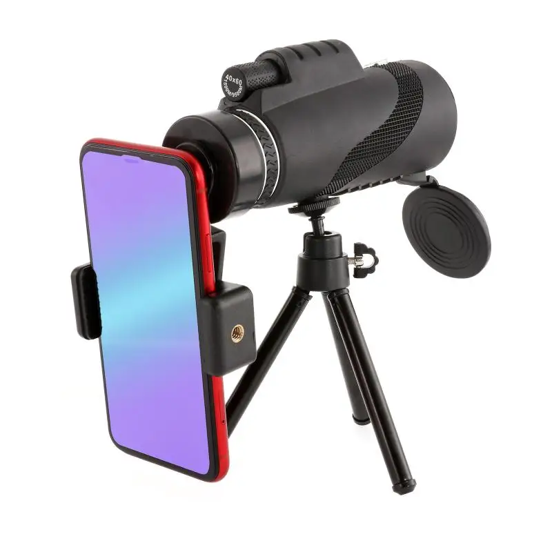 

40X60 High-Definition Monocular Telescope for Smartphone with Phone Holder Tripod Waterproof for Bird Watching Hunting Hiking