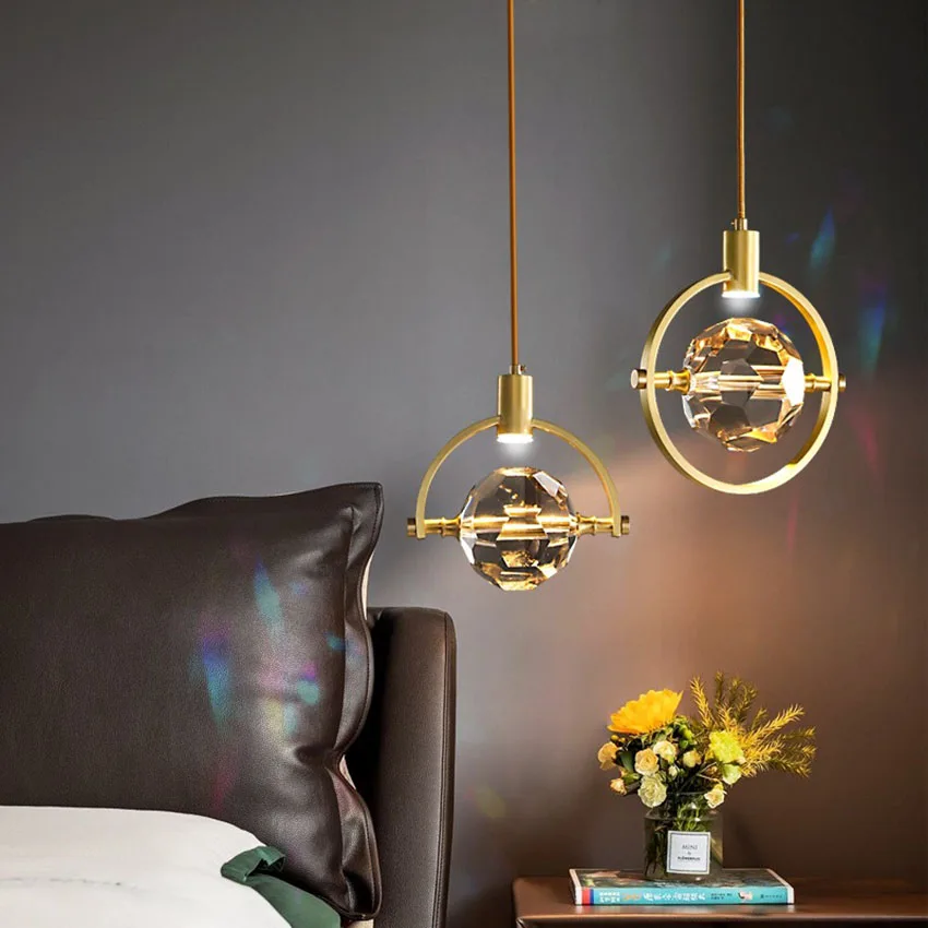 New brass Crystal Hanging light fixture modern luxury kitchen bedroom bedside pendant lamp restaurant bar suspension Luminaire
New brass Crystal Hanging light fixture modern luxury kitchen bedroom bedside pendant lamp restaurant bar suspension Luminaire