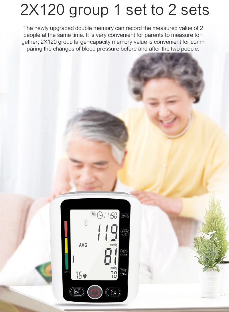Medical Digital Wrist Blood Pressure Monitor Automatic Tonometr BP Measurement Presion Arterial Tensiometro Sphygmomanometer
Medical Digital Wrist Blood Pressure Monitor Automatic Tonometr BP Measurement Presion Arterial Tensiometro Sphygmomanometer