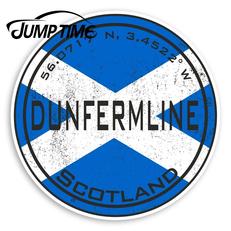СКАЧОК времени Dunfermline Шотландия виниловая наклейка s - UK флаг багажная Наклейка