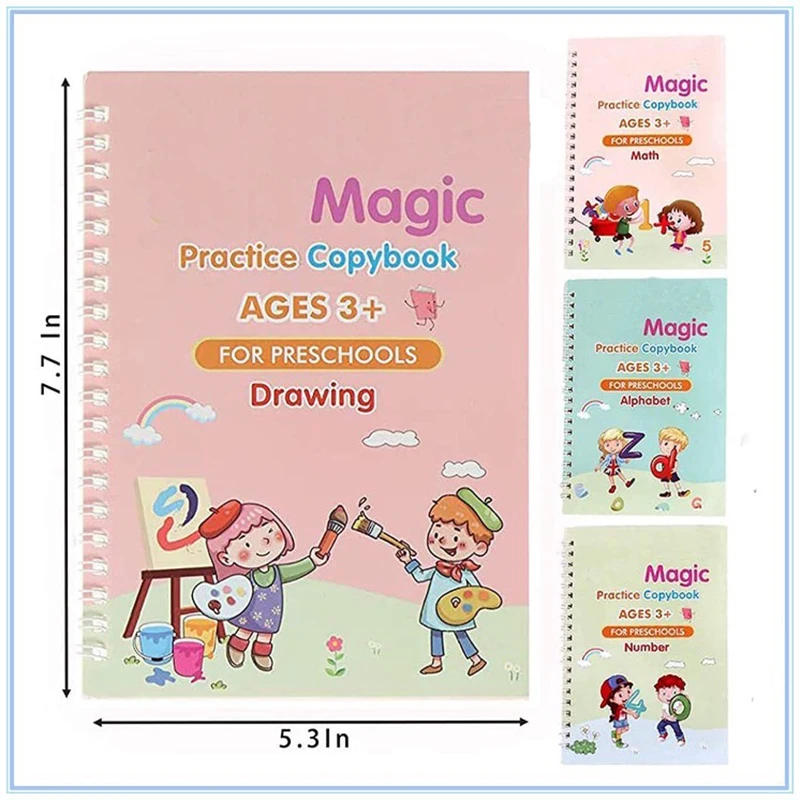 4 The Books Magic Practice Copybook Reusable Groove Flowing Writing Practice Book English Calligraphy Toddlers Child Kids Toys
4 The Books Magic Practice Copybook Reusable Groove Flowing Writing Practice Book English Calligraphy Toddlers Child Kids Toys