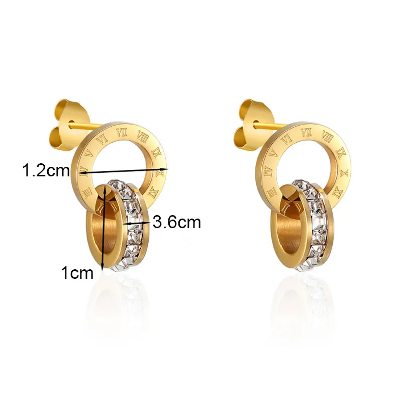 Top Brand Hight Quality Titanium Steel Double Wound Roman Numerals Crystal Stud Earrings For Women Gift Jewelry
Top Brand Hight Quality Titanium Steel Double Wound Roman Numerals Crystal Stud Earrings For Women Gift Jewelry