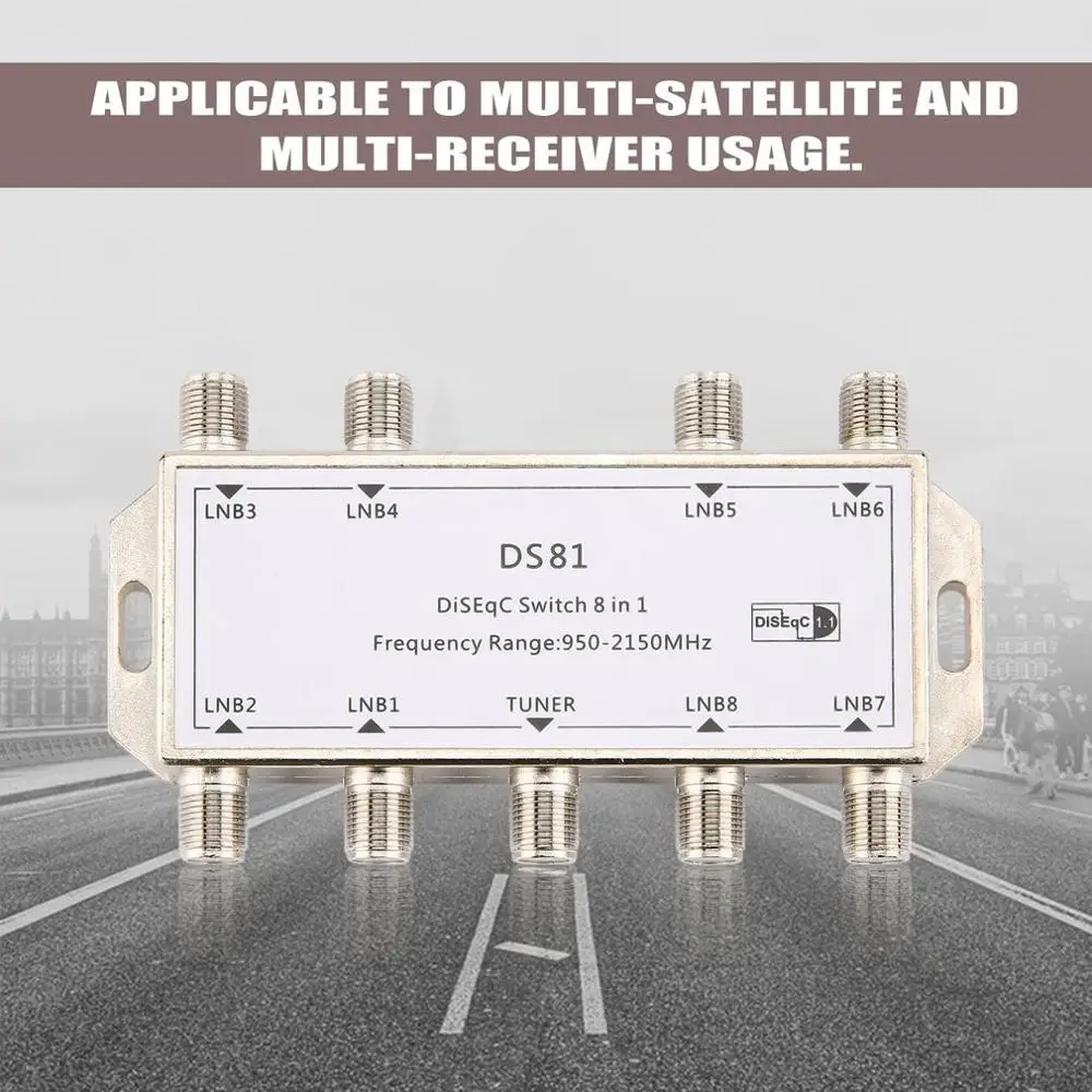 Лидер продаж DS81 8 в 1 спутниковый сигнал DiSEqC переключатель LNB приемник мультипереключатель Сверхмощный Цинковый литой хромированный обработанный 
Лидер продаж DS81 8 в 1 спутниковый сигнал DiSEqC переключатель LNB приемник мультипереключатель Сверхмощный Цинковый литой хромированный обработанный