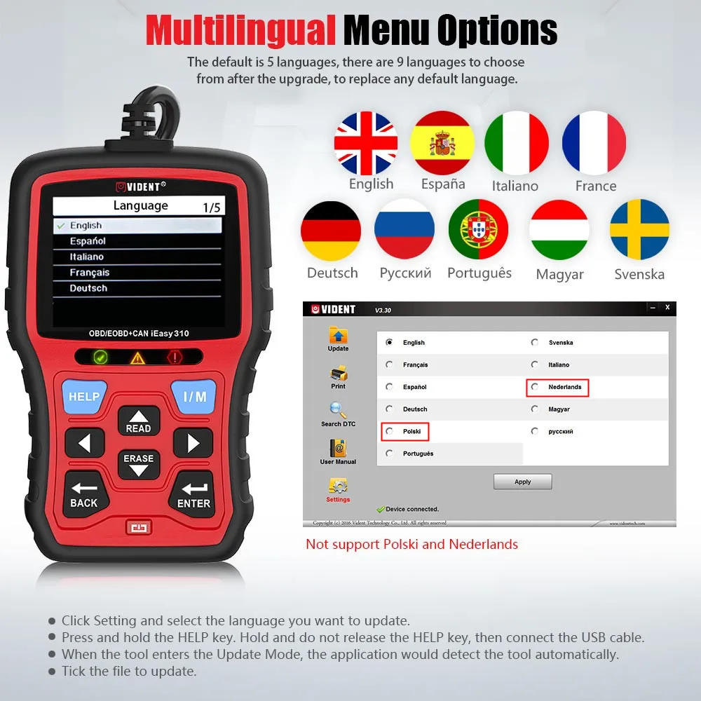 Vident iEasy310 OBD2 Scanner OBDII Code Reader and Car Diagnostic Tool OBD2 Automotive Scanner
Vident iEasy310 OBD2 Scanner OBDII Code Reader and Car Diagnostic Tool OBD2 Automotive Scanner