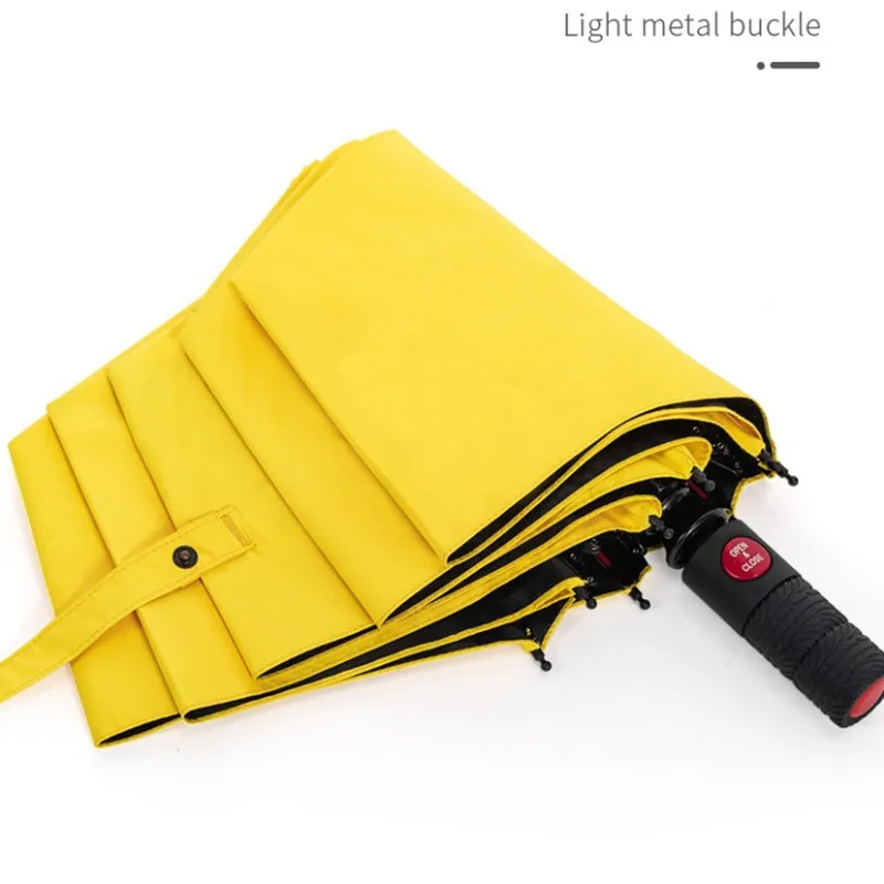 

Windproof Folding Umbrella Ten-bone Women Sunshade Three-fold Red Fiber Skeleton Paraguas Men's Business Rain Automatic Umbrella