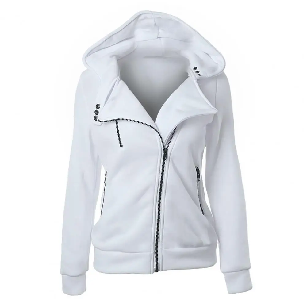 Solid Color Zipper Pockets Hoodie Jacket Autumn Winter Slash Zipper Hooded Lapel Sweatshirt Coat Outwear
Solid Color Zipper Pockets Hoodie Jacket Autumn Winter Slash Zipper Hooded Lapel Sweatshirt Coat Outwear