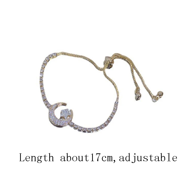 Korean New Design Women Bracelet Fashion Shining Moon Star Delicate Bracelets Bangles Luxury Charm Elegant Jewelry Adjustable
Korean New Design Women Bracelet Fashion Shining Moon Star Delicate Bracelets Bangles Luxury Charm Elegant Jewelry Adjustable