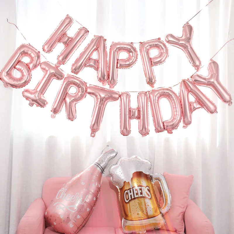16inch Globos Birthday Decoration Rose Gold Happy Birthday Foil Ballons Set Party Kids Supplies
16inch Globos Birthday Decoration Rose Gold Happy Birthday Foil Ballons Set Party Kids Supplies