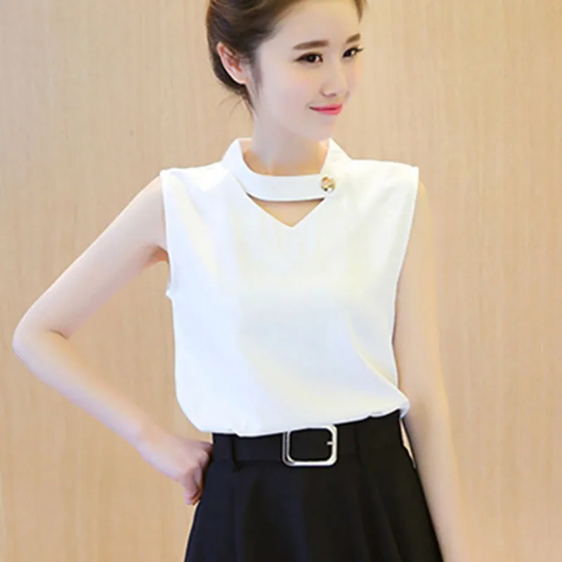 Women Spring Summer Style Chiffon Blouses Shirts Lady Casual Sleeveless V-Neck Solid Color Blusas Tops ZZ0488
Women Spring Summer Style Chiffon Blouses Shirts Lady Casual Sleeveless V-Neck Solid Color Blusas Tops ZZ0488
