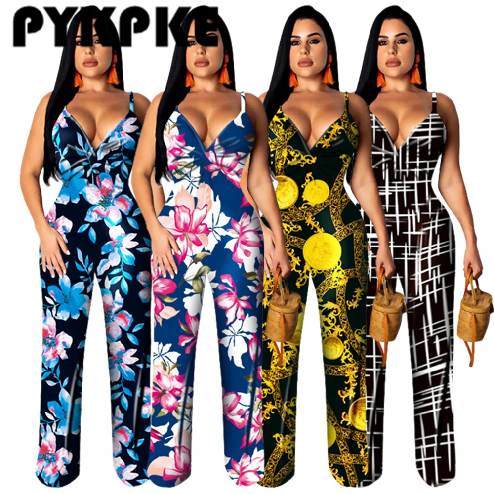 Women Jumpsuit Print Sleeveless Strap V-neck Back Loose Straight Wide Leg Jumpsuits Fashion Streetwear Summer Outfit
Women Jumpsuit Print Sleeveless Strap V-neck Back Loose Straight Wide Leg Jumpsuits Fashion Streetwear Summer Outfit