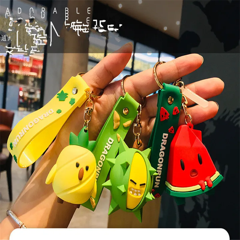 

Creativity Simulation Fruit Keychain Lady Bag Lovely Car Pendant Personality Keychains Watermelon Durian Pineapple Keyring Cute