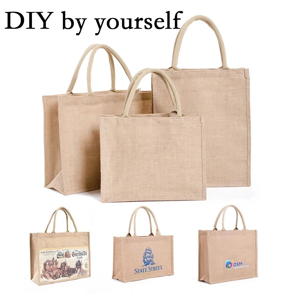 1Pc Portable Reusable Jute Shopping Bag Eco Friendly Burlap Large Capacity Handbag Tote Grocery Bags for Women Girl's
1Pc Portable Reusable Jute Shopping Bag Eco Friendly Burlap Large Capacity Handbag Tote Grocery Bags for Women Girl's