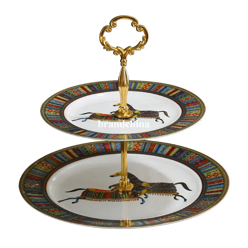 European bone china tableware, Oriental horse bowl, lamp and horse pattern combination, light luxury gilt edged ceramic plate 
European bone china tableware, Oriental horse bowl, lamp and horse pattern combination, light luxury gilt edged ceramic plate