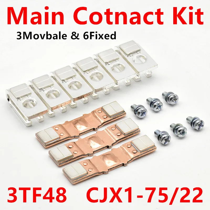 Main Contact Kit 3TY7480-0A for 3TF48 Contactor Moving and Static Contacts Set Spare Parts CJX1-75/22 Accessories Replacement 
Main Contact Kit 3TY7480-0A for 3TF48 Contactor Moving and Static Contacts Set Spare Parts CJX1-75/22 Accessories Replacement