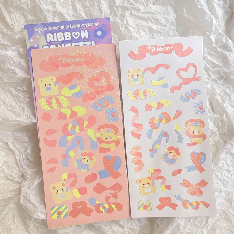 Cute Bear Bunny Color Laser Ribbon Love Laser Stickers Cute Junk Journal Stationery Notebook Happy Plan Deco Sticker Supplies
Cute Bear Bunny Color Laser Ribbon Love Laser Stickers Cute Junk Journal Stationery Notebook Happy Plan Deco Sticker Supplies