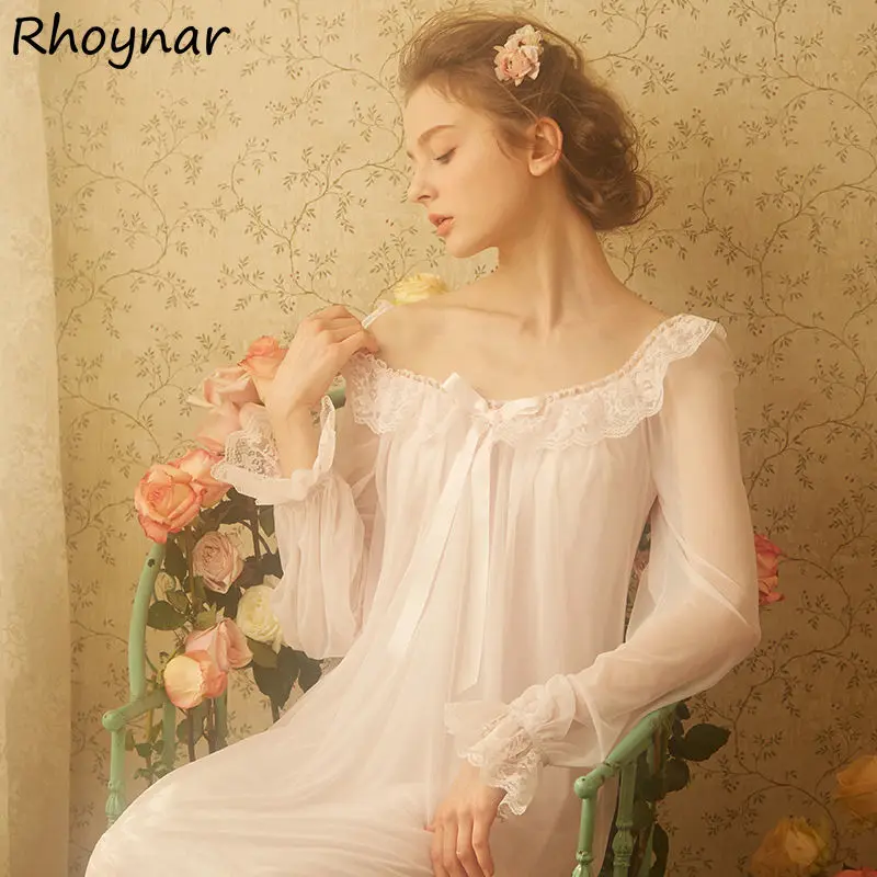Nightgowns Women Princess Style Tender Sweet Lace French Version Long Sleeve Soft Nightclothes Ladies Fashion Sexy Chic Sleep
Nightgowns Women Princess Style Tender Sweet Lace French Version Long Sleeve Soft Nightclothes Ladies Fashion Sexy Chic Sleep