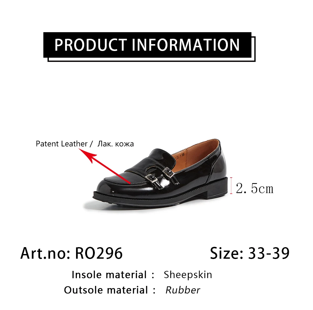 RJN New Autumn Stylish Autumn Flats Belt Buckle Decoration High Quality Patent Leather Women Shoes Round Toe Casual Flats RO296
RJN New Autumn Stylish Autumn Flats Belt Buckle Decoration High Quality Patent Leather Women Shoes Round Toe Casual Flats RO296