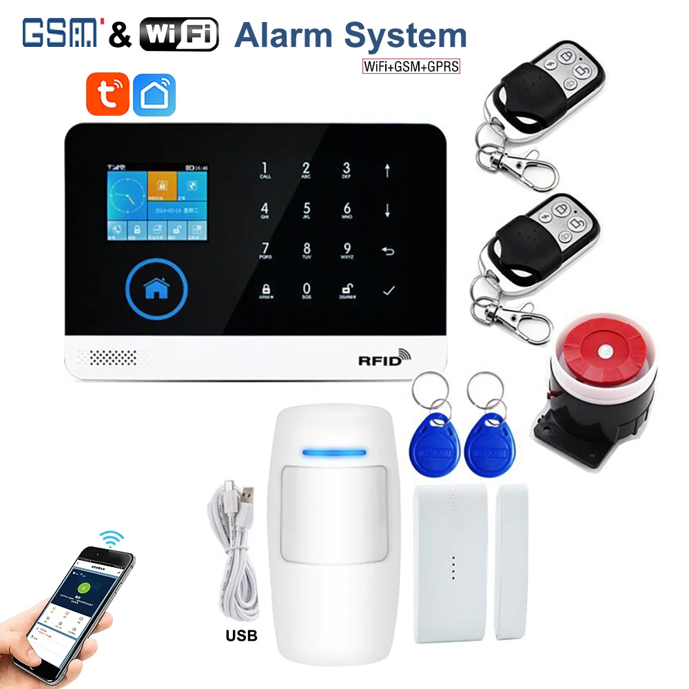Wi-Fi GSM сигнализация Системы 433 МГц домашняя охранная Беспроводной и проводной