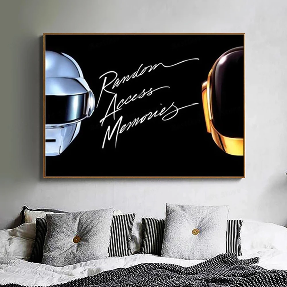 Шлем Daft Punk плакаты и принты Картина на холсте с изображением музыкальной группы