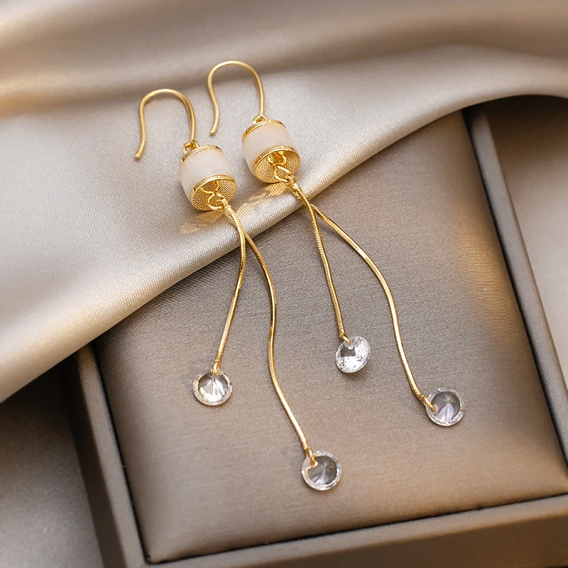 New Popular 14K Real Gold Plated Opal Fringed Crystal Drop Earrings for Women Girl AAA Zirconia Jewelry Birthday Party Fine Gift
New Popular 14K Real Gold Plated Opal Fringed Crystal Drop Earrings for Women Girl AAA Zirconia Jewelry Birthday Party Fine Gift