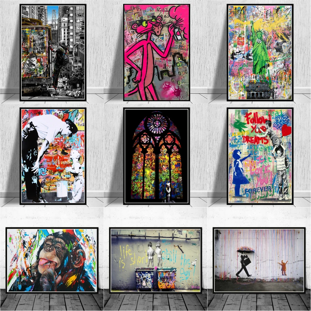 Banksy Art Canvas Posters and Prints Funny Monkeys Graffiti Street Art Wall Pictures for Home Living Room Decor No Frame
Banksy Art Canvas Posters and Prints Funny Monkeys Graffiti Street Art Wall Pictures for Home Living Room Decor No Frame