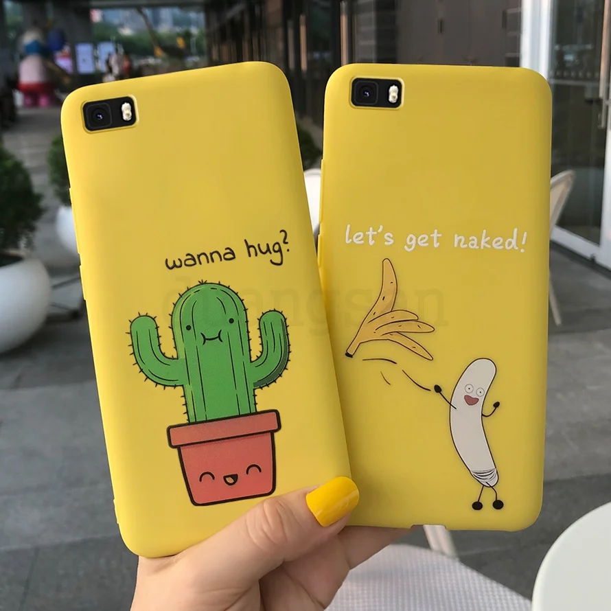 Милые чехлы для телефонов Huawei P8Lite с банановыми листьями p8 Lite ALE-L21 2015 ALE L21candy Мягкий