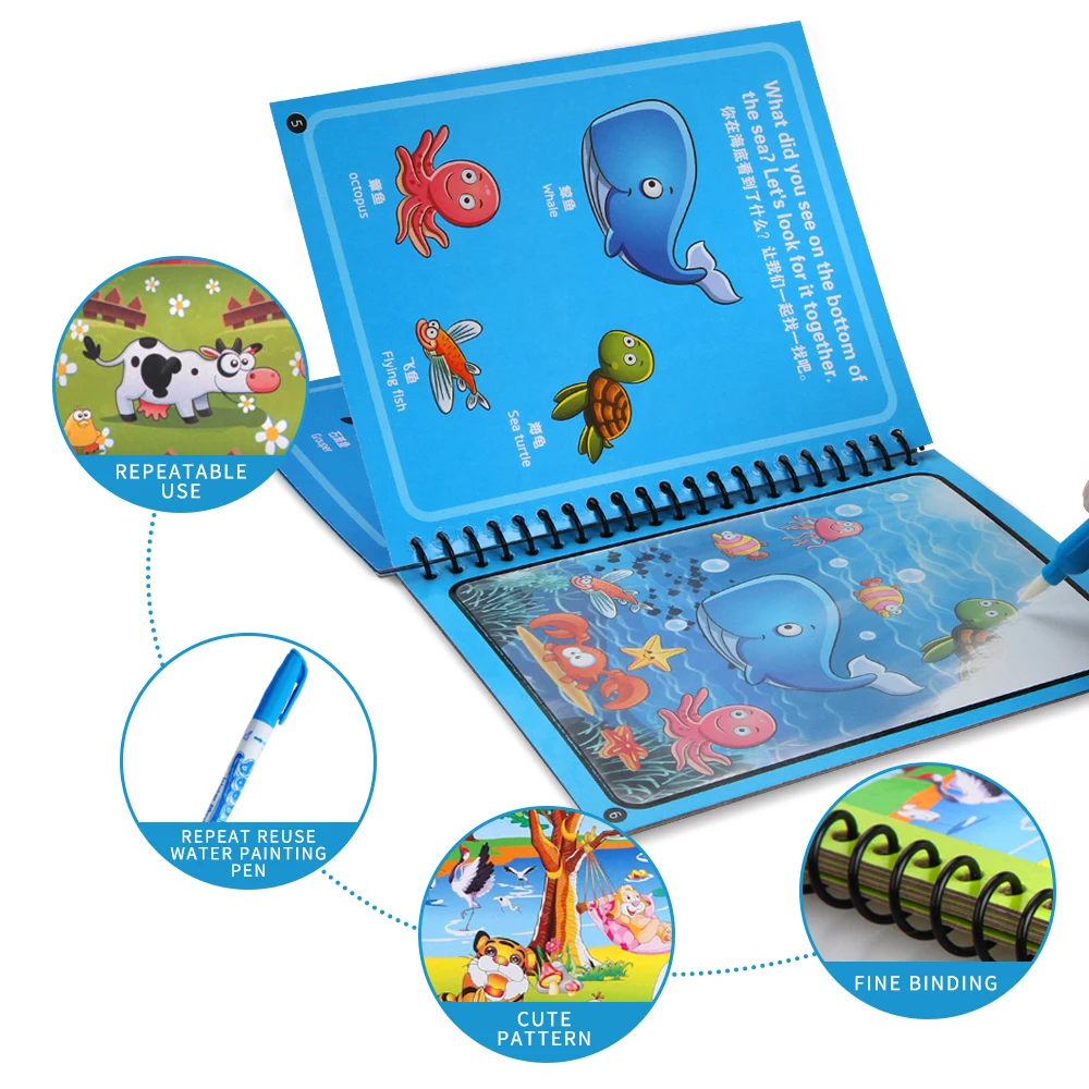 Magic Water Drawing Book Coloring Book Doodle Magic Pen Painting Drawing Board Kids Toys Birthday Christmas New Year Gift GYH
Magic Water Drawing Book Coloring Book Doodle Magic Pen Painting Drawing Board Kids Toys Birthday Christmas New Year Gift GYH