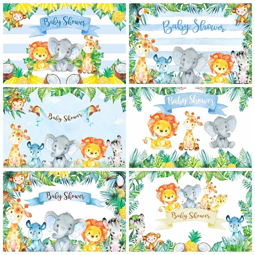 MOCSICKA Safari Jungle Baby Shower Backdrop Cartoon Animals Green Leaves Baby Child Birthday Photo Background Decoration Studio
MOCSICKA Safari Jungle Baby Shower Backdrop Cartoon Animals Green Leaves Baby Child Birthday Photo Background Decoration Studio