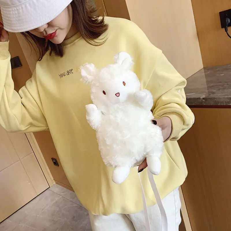 Creative Kawaii Lamb Plush Shoulders Bag Staffed Cartoon Animal Messenger Bag Backpack For Children Gift Christmas 2021
Creative Kawaii Lamb Plush Shoulders Bag Staffed Cartoon Animal Messenger Bag Backpack For Children Gift Christmas 2021