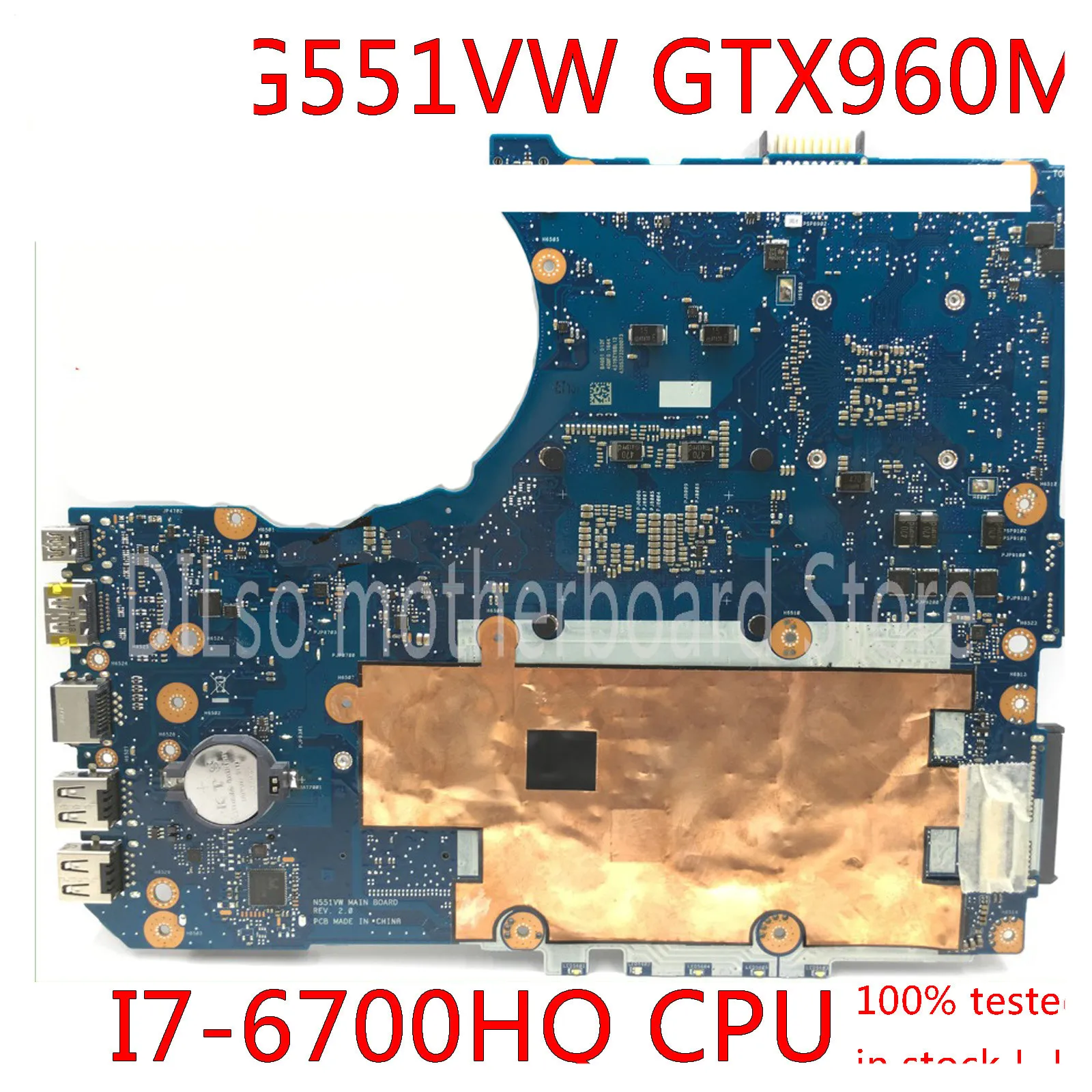 KEFU G551VW For ASUS N551V G551V FX551V G551VW FX51VW N551VW Laptop Motherboard I7-6700HQ CPU GTX960M Motherboard Test Work 100% 
KEFU G551VW For ASUS N551V G551V FX551V G551VW FX51VW N551VW Laptop Motherboard I7-6700HQ CPU GTX960M Motherboard Test Work 100%