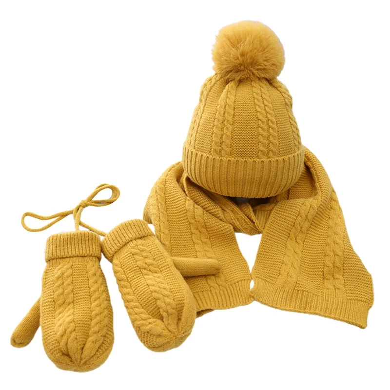 3Pcs Kids Baby Winter Warm Beanie Hat Long Scarf Gloves Set Cable Knit Solid Color Plush Lined Pompom Skull Cap 1-6 Year
3Pcs Kids Baby Winter Warm Beanie Hat Long Scarf Gloves Set Cable Knit Solid Color Plush Lined Pompom Skull Cap 1-6 Year
