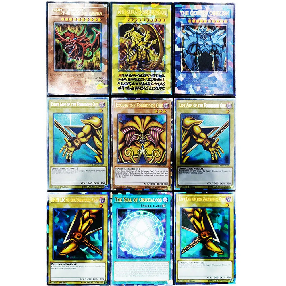 Новый 72PCS Yu-Gi-Oh! Юбилейная флэш-карта Египетский Бог голубые глаза белый дракон Темный волшебный югиох игровая коллекция карт
Новый 72PCS Yu-Gi-Oh! Юбилейная флэш-карта Египетский Бог голубые глаза белый дракон Темный волшебный югиох игровая коллекция карт
