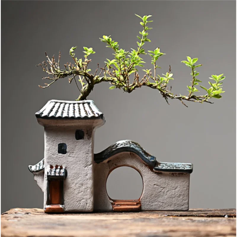 Chinese Antique House Retro Building Ceramic Flower Pot Aquarium Decoration Creativity Garden Bonsai Figurines Home Ornaments
Chinese Antique House Retro Building Ceramic Flower Pot Aquarium Decoration Creativity Garden Bonsai Figurines Home Ornaments
