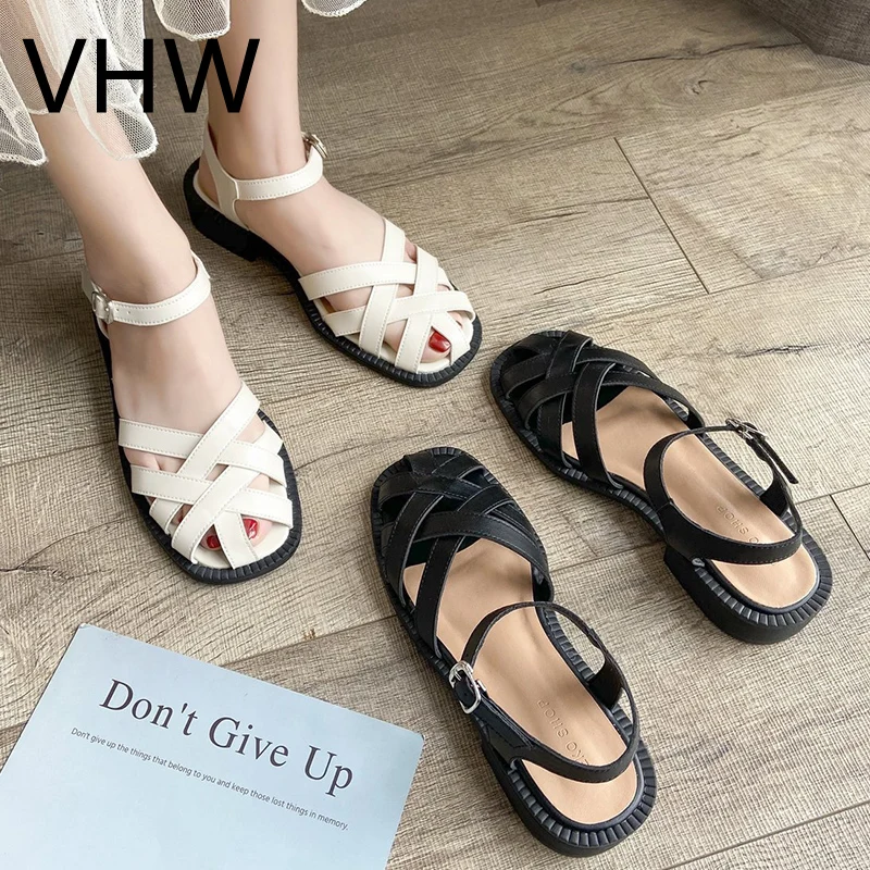 Women Sandals 2021 Summer Casual Cross Weaving Closed Round Toe Mid Heel Leather Shoes Vintage Fashion Black Female Casual Shoes
Women Sandals 2021 Summer Casual Cross Weaving Closed Round Toe Mid Heel Leather Shoes Vintage Fashion Black Female Casual Shoes