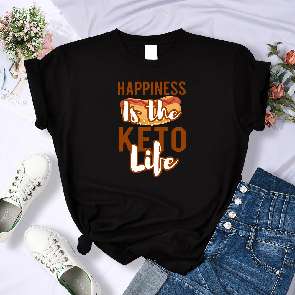 Футболка женская с принтом счастья Keto Life, свободная дышащая Милая рубашка с коротким рукавом, облегающая брендовая одежда, на лето
Футболка женская с принтом счастья Keto Life, свободная дышащая Милая рубашка с коротким рукавом, облегающая брендовая одежда, на лето