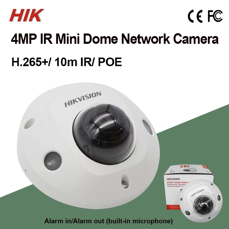 В продаже оригинальная купольная мини-камера Hik 4 МП H.265 + Встроенный микрофон IR10m